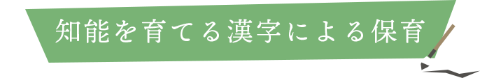 知能を育てる漢字による保育
